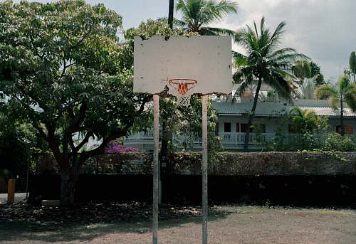 basketball court white basketball hoop outdoor vase